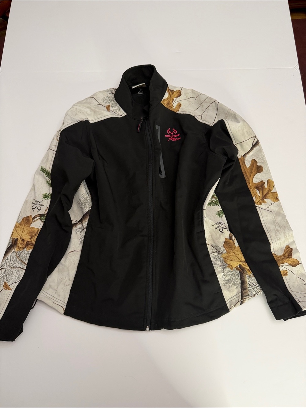 Realtree Black Jacket with White & Brown Camouflage Panels
